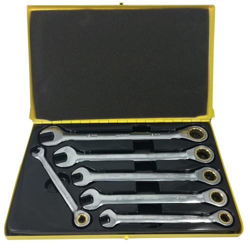 Kit Chiavi Combinate Fissa E A Cricchetto Helved  Da 6pz  Cromo Vanadio - Hld10122